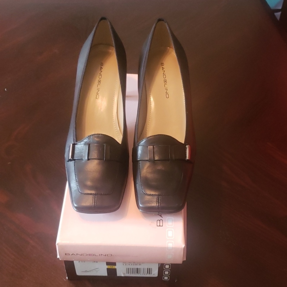 Black leather shoe